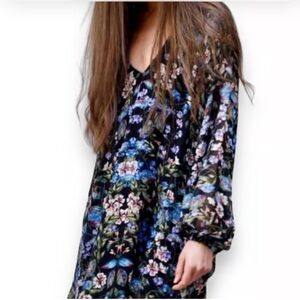 Show Me Your MuMu Floral Mini Dress - Black and Blue